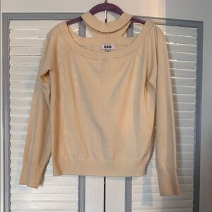 525 America Cream Cutout Double-Strap Knit Top